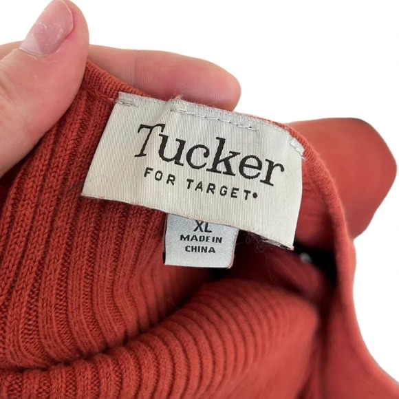 Tucker For Target • Ribbed Orange Sweater Dress - Picture 4 of 8